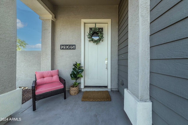 view of doorway to property