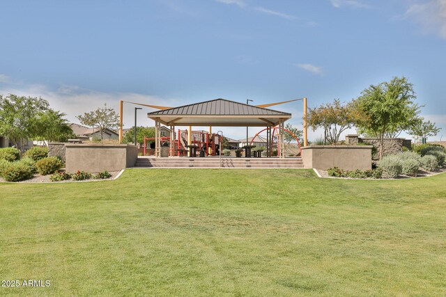 view of yard featuring a gazebo