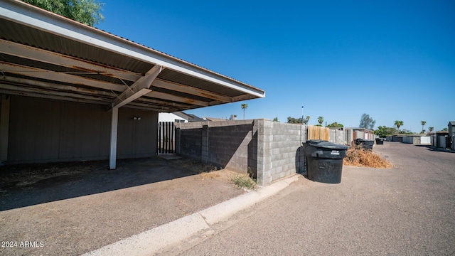 exterior space featuring fence