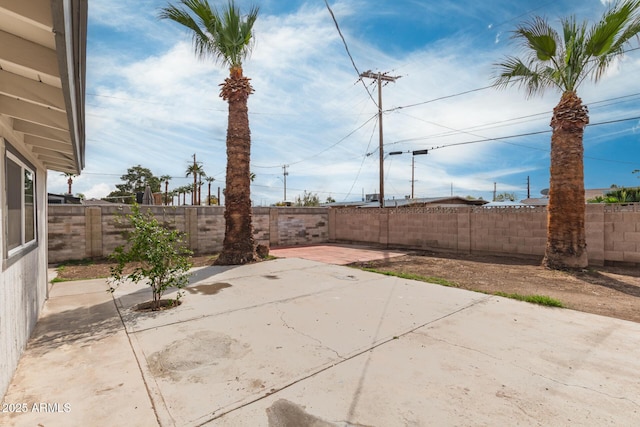 view of patio with a fenced backyard