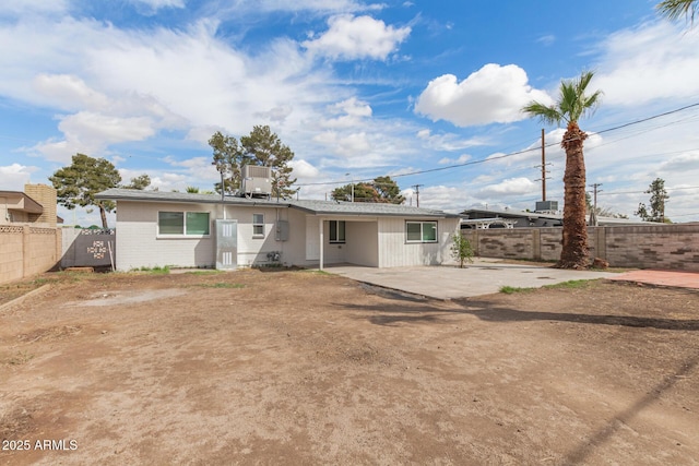 back of house with a patio, cooling unit, and a fenced backyard