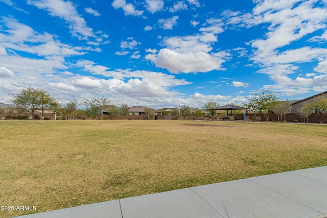 view of yard with a gazebo