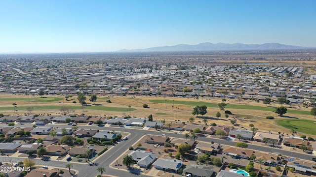 aerial view with a mountain view