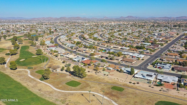 aerial view with a mountain view