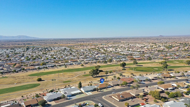 bird's eye view featuring a mountain view