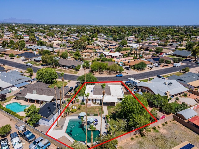 1452 E Gary St, Mesa, AZ 85203 - aerial view of residential area featuring property boundaries highlighted