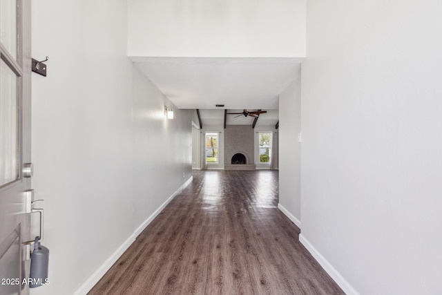 1452 E Gary St, Mesa, AZ 85203 - hallway with wood finished floors and baseboards