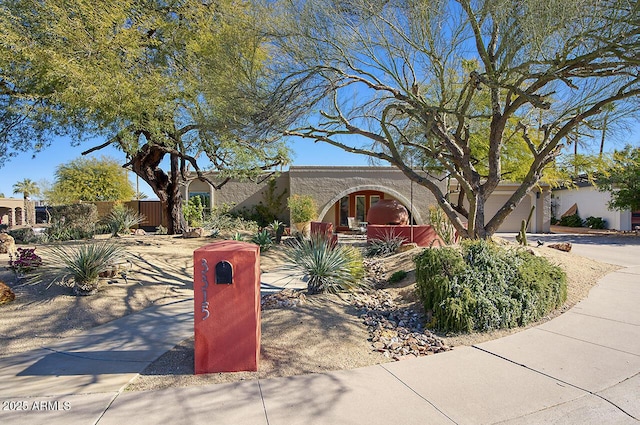 view of front of property featuring a garage