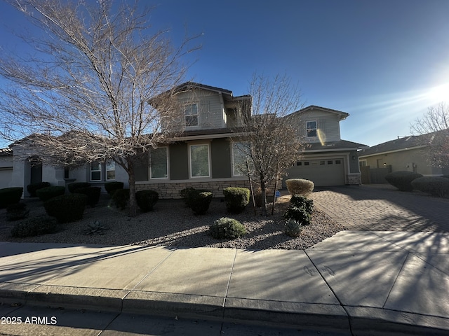 view of front property with a garage