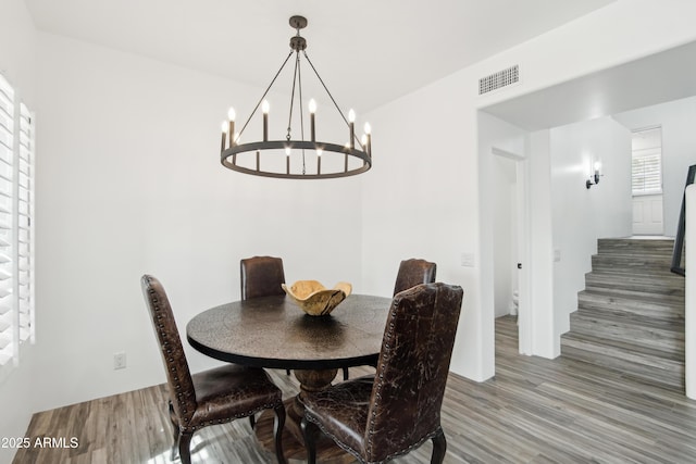 38953 N 57th Pl, Cave Creek, AZ 85331 - dining room with wood finished floors and a chandelier