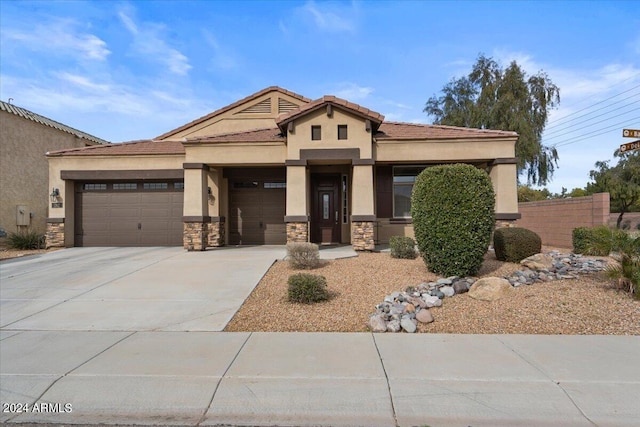 view of front facade with a garage