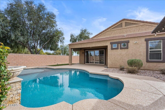 view of swimming pool with a patio