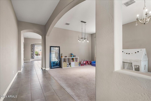 playroom featuring carpet flooring