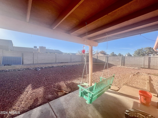 view of yard with a patio area