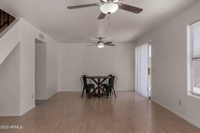 4644 W Havasupai Dr, Glendale, AZ 85308 - dining area featuring ceiling fan and wood finished floors