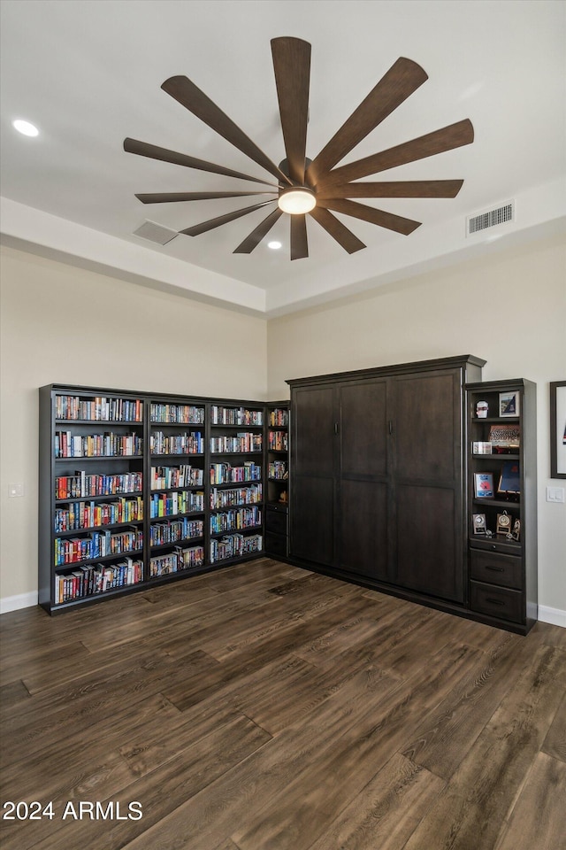 interior space with dark hardwood / wood-style flooring