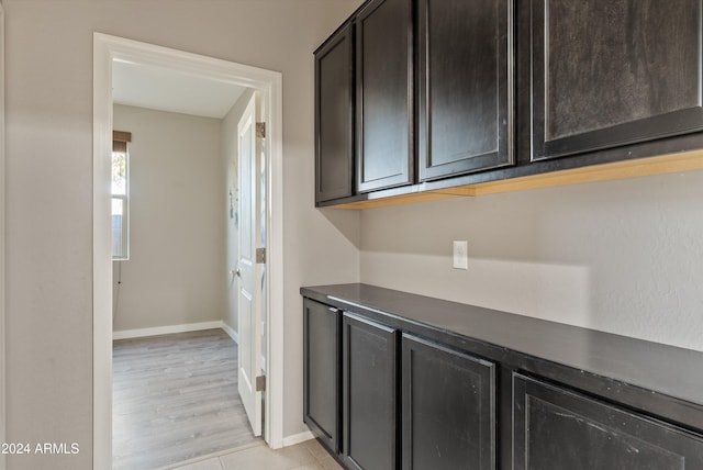 interior space with light hardwood / wood-style flooring