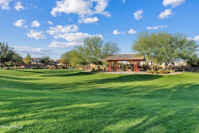 view of home's community featuring a gazebo and a lawn