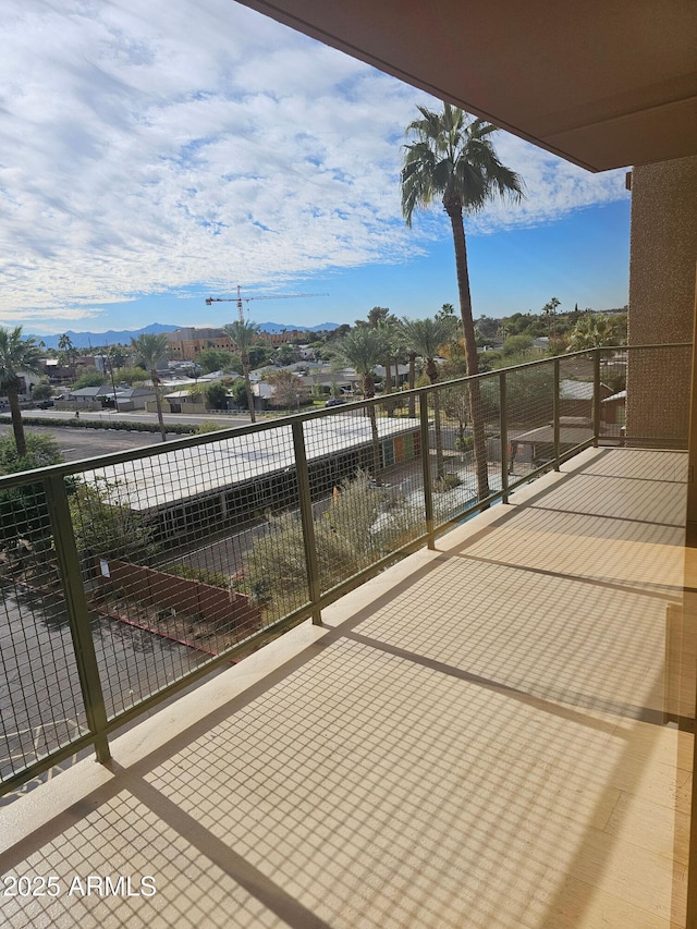 balcony with a mountain view