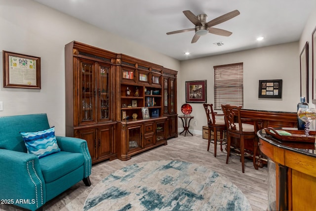 8741 N 185th Ave, Waddell, AZ 85355 - office space featuring a ceiling fan, light wood-style floors, and recessed lighting
