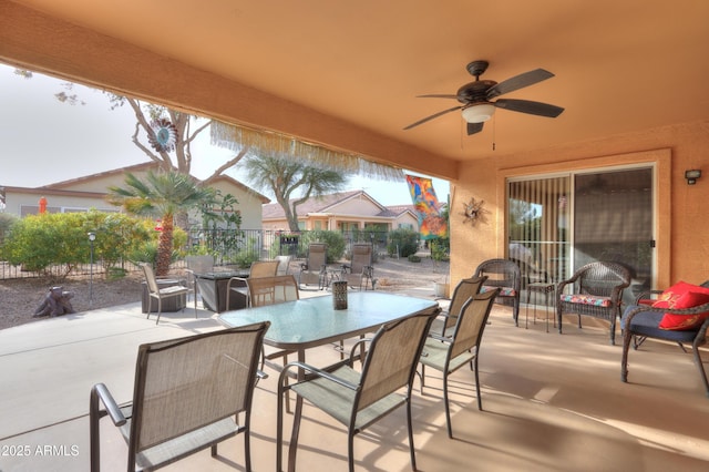 view of patio / terrace with ceiling fan