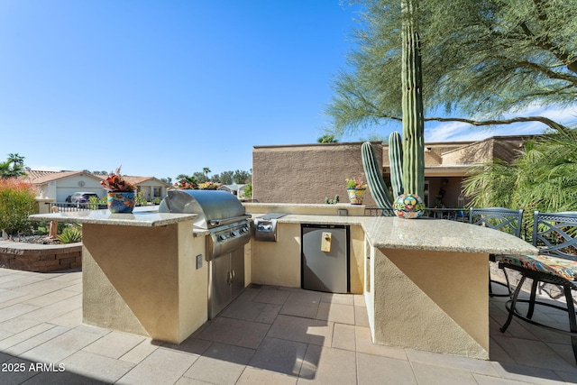 view of patio / terrace with a grill and an outdoor kitchen