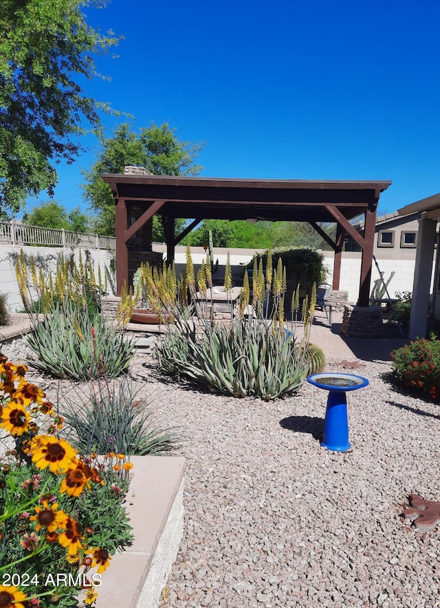 view of yard with a gazebo