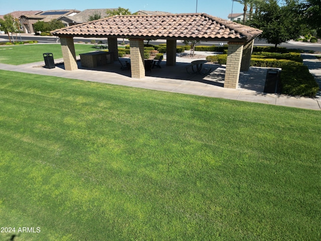 view of yard featuring a gazebo