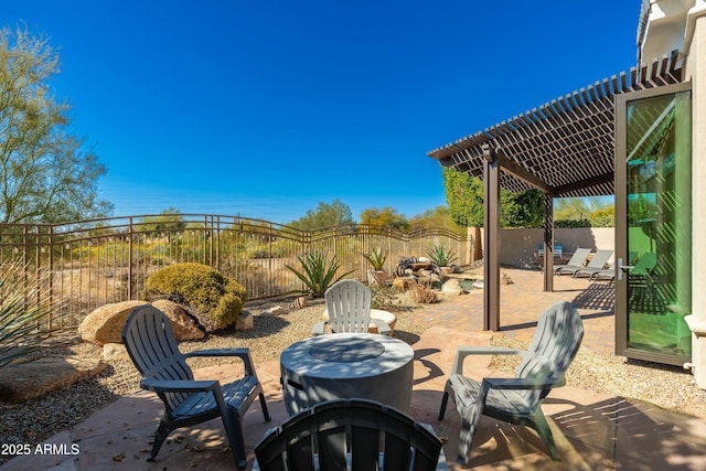 view of patio with a pergola