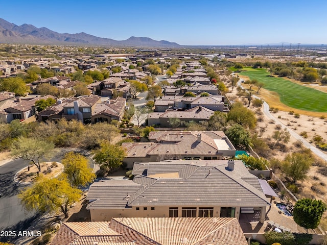 aerial view with a mountain view