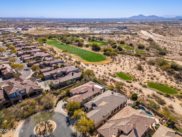 aerial view with a mountain view