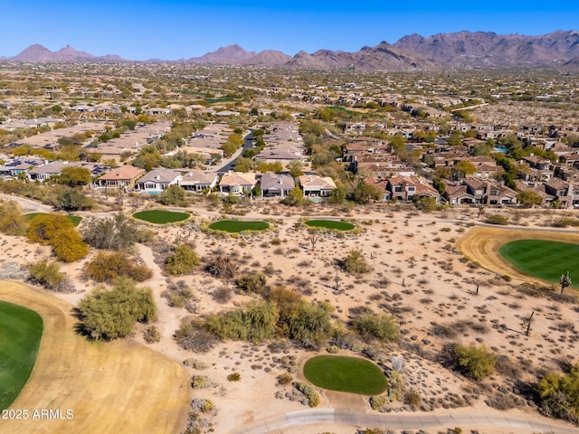 aerial view with a mountain view