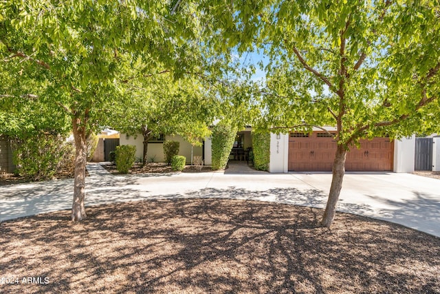 view of yard featuring a garage