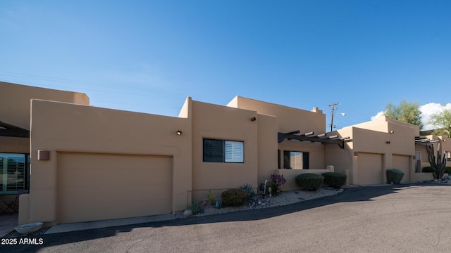 adobe home with a garage