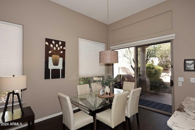 dining room featuring dark hardwood / wood-style floors