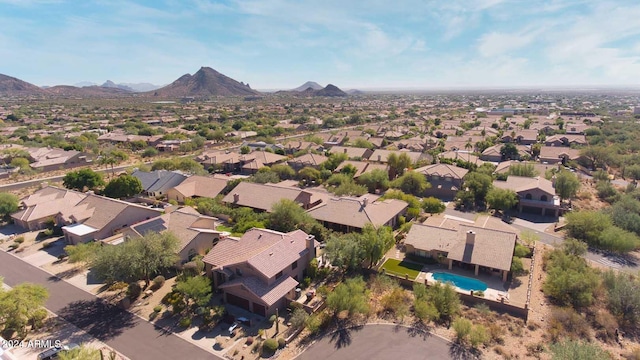 aerial view with a mountain view