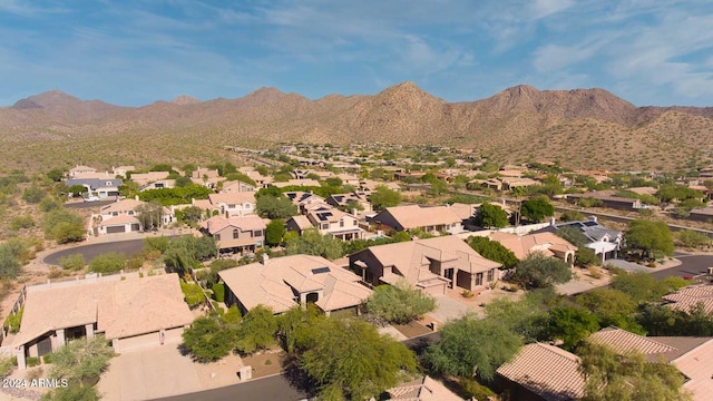 drone / aerial view with a mountain view