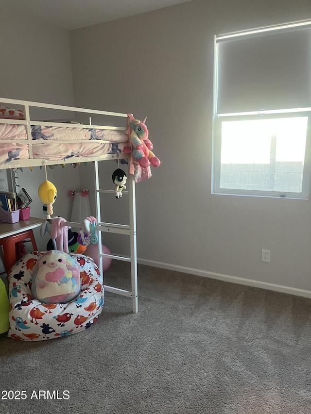 bedroom featuring carpet