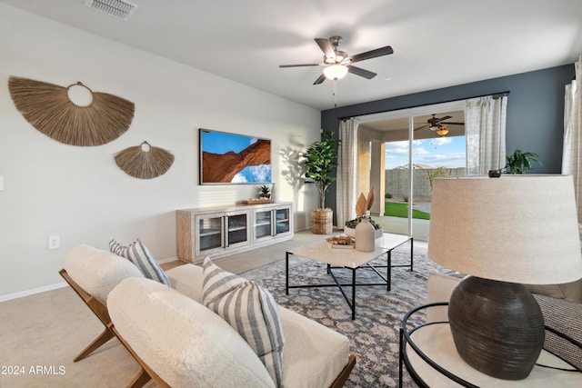 living room with light tile patterned floors