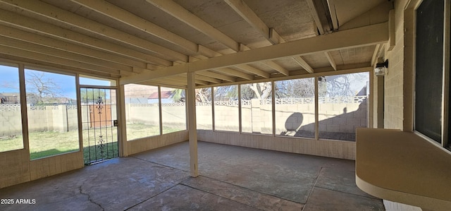 view of unfurnished sunroom