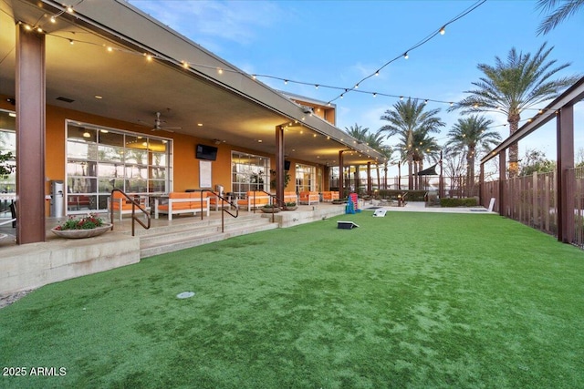 view of yard with a patio area