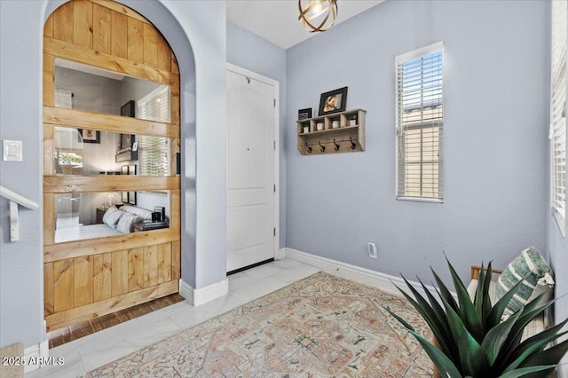 view of tiled foyer entrance