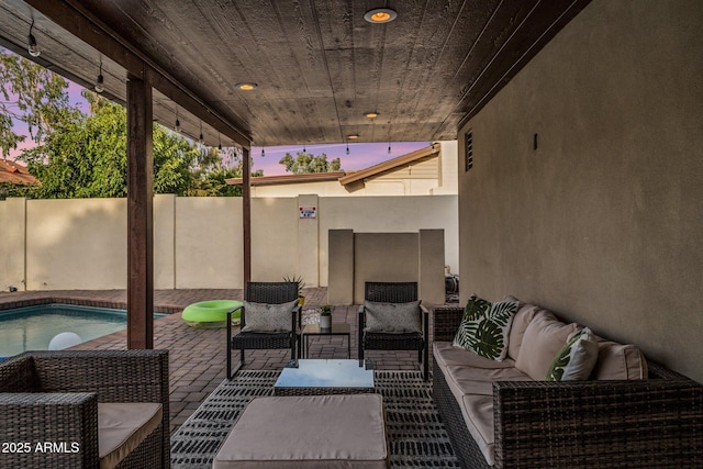 view of patio with outdoor lounge area