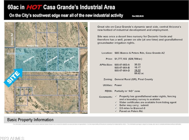 0 W Peters Rd -, Unit Casa Grande AZ, 85193 land for sale