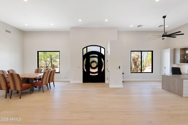 39419 N 7th Ave, Phoenix, AZ 85086 - entrance foyer featuring plenty of natural light, recessed lighting, light wood-style floors, baseboards, and a ceiling fan