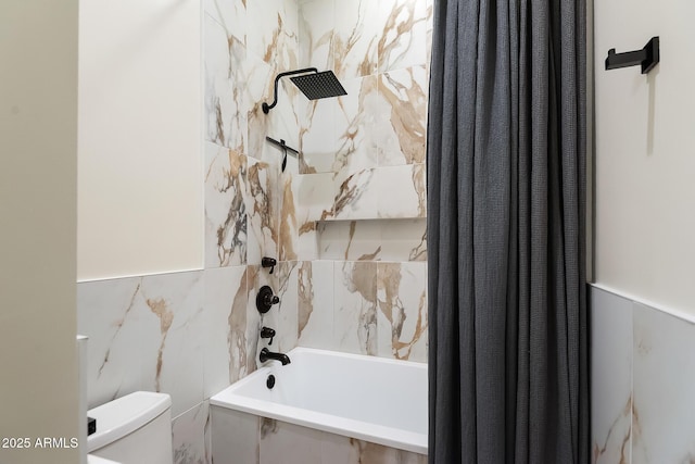 39419 N 7th Ave, Phoenix, AZ 85086 - bathroom featuring toilet and shower / bathtub combination with curtain