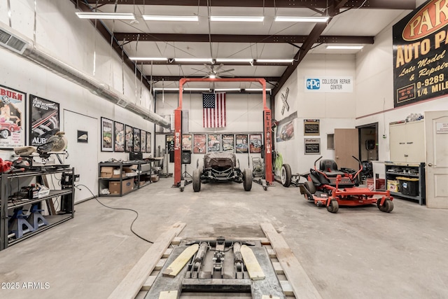 garage with visible vents