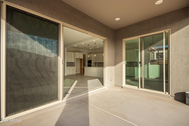 view of patio / terrace featuring sink