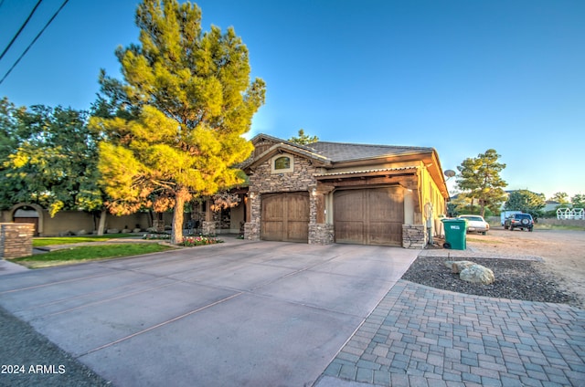 view of front of house featuring a garage