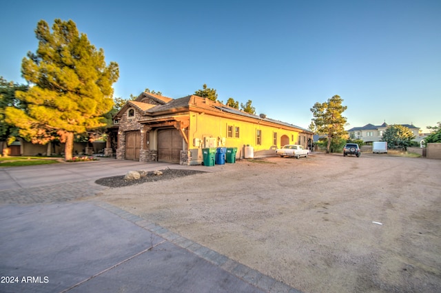 view of front of house with a garage